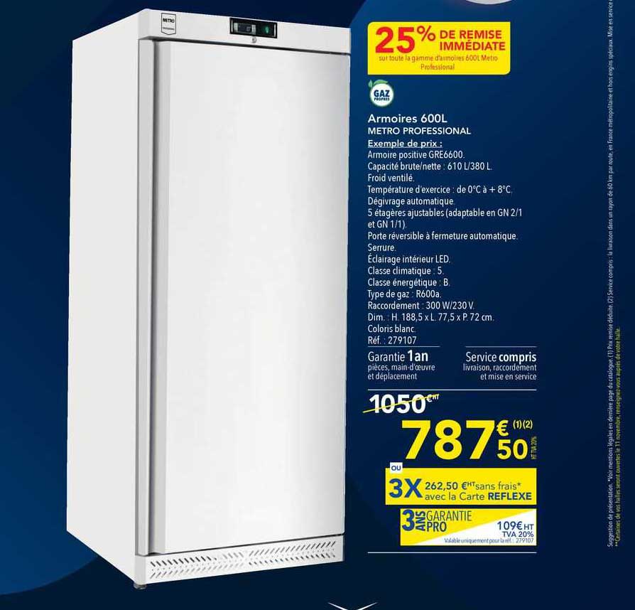 Armoires 600 L Métro Professional