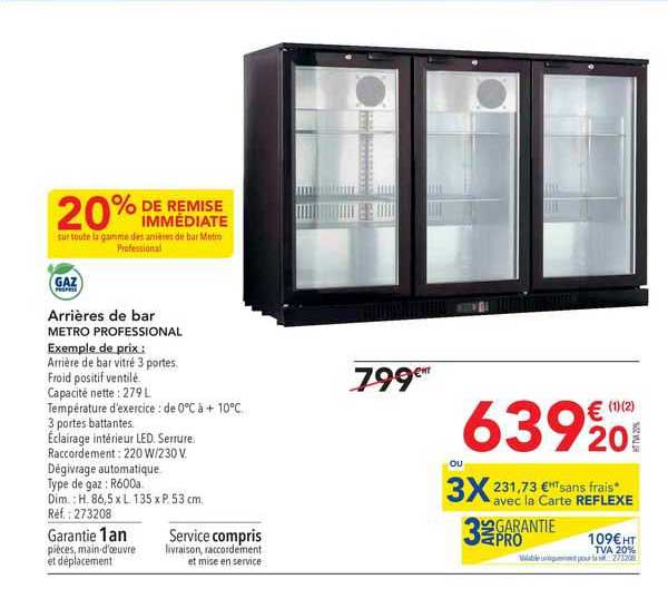 arrières de bar métro professional