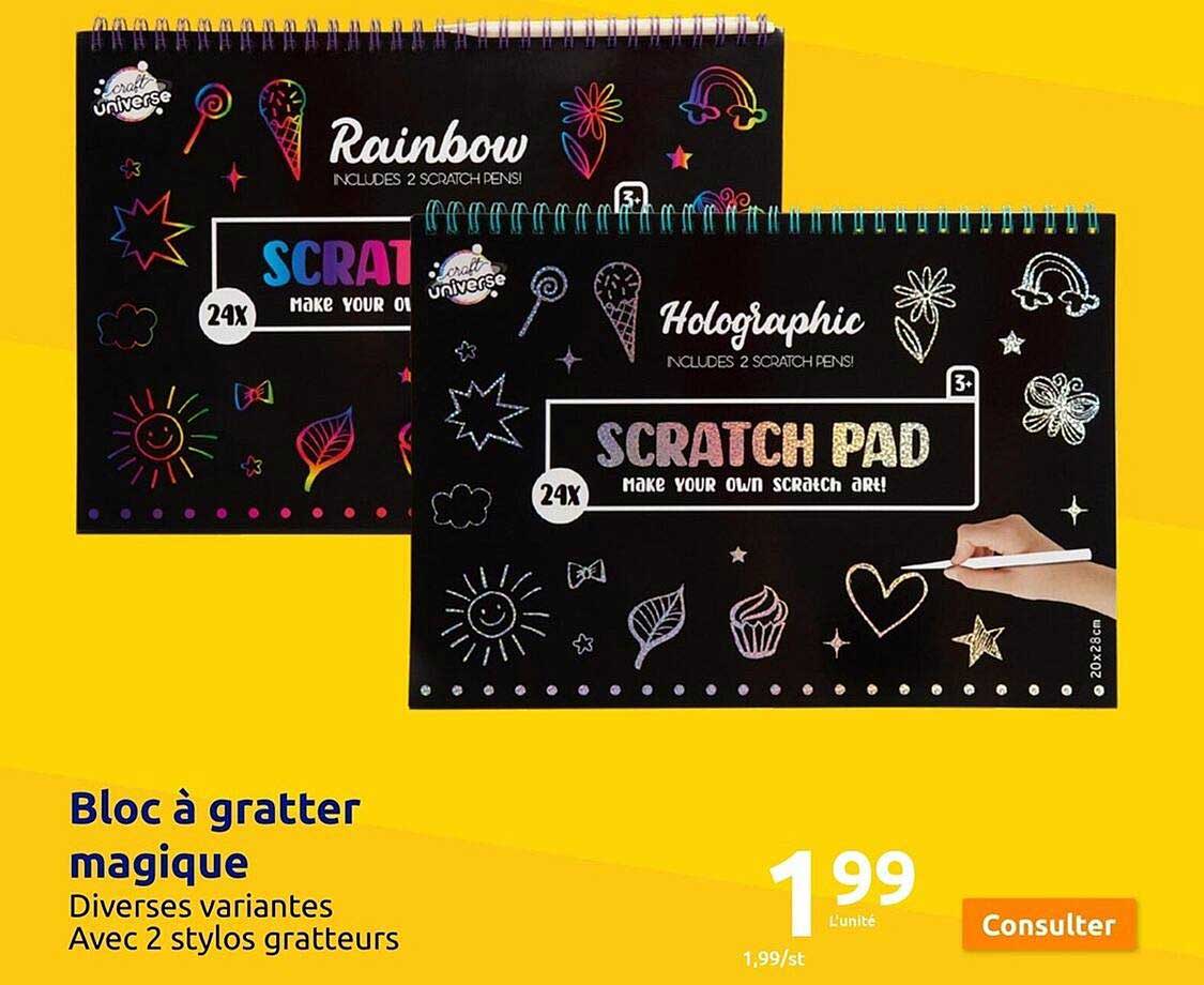 bloc à gratter magique