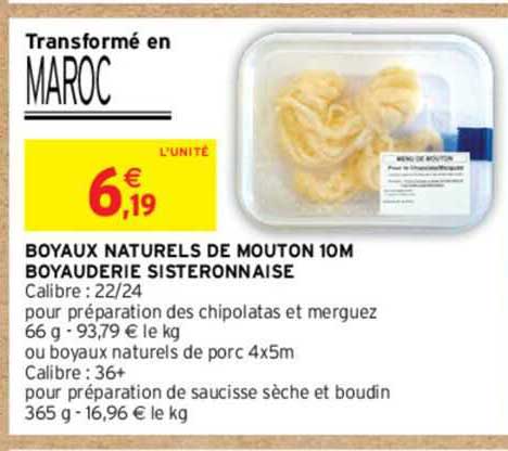 boyaux naturels de mouton 10m boyauderie sisteronnaise