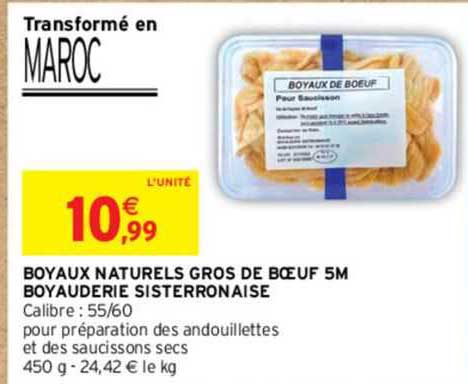 boyaux naturels gros de bœuf 5m boyauderie sisterronaise