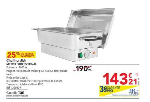 chafing dish métro professional