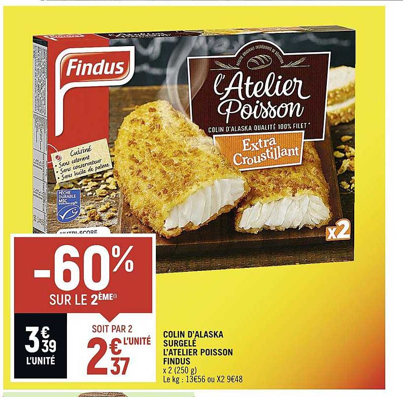 colin d'alaska surgelé l'atelier poisson findus