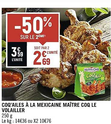 coq'ailes à la mexicaine maître coq le volailler