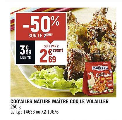 coq'ailes nature maître coq le volailler