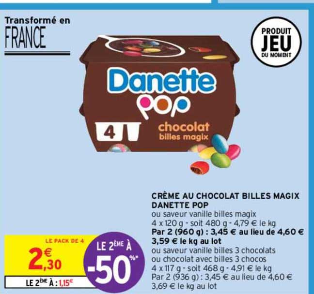 Crème Au Chocolat Billes Magix Danette Pop