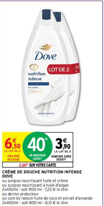 Crème De Douche Nutrition Intense Dove