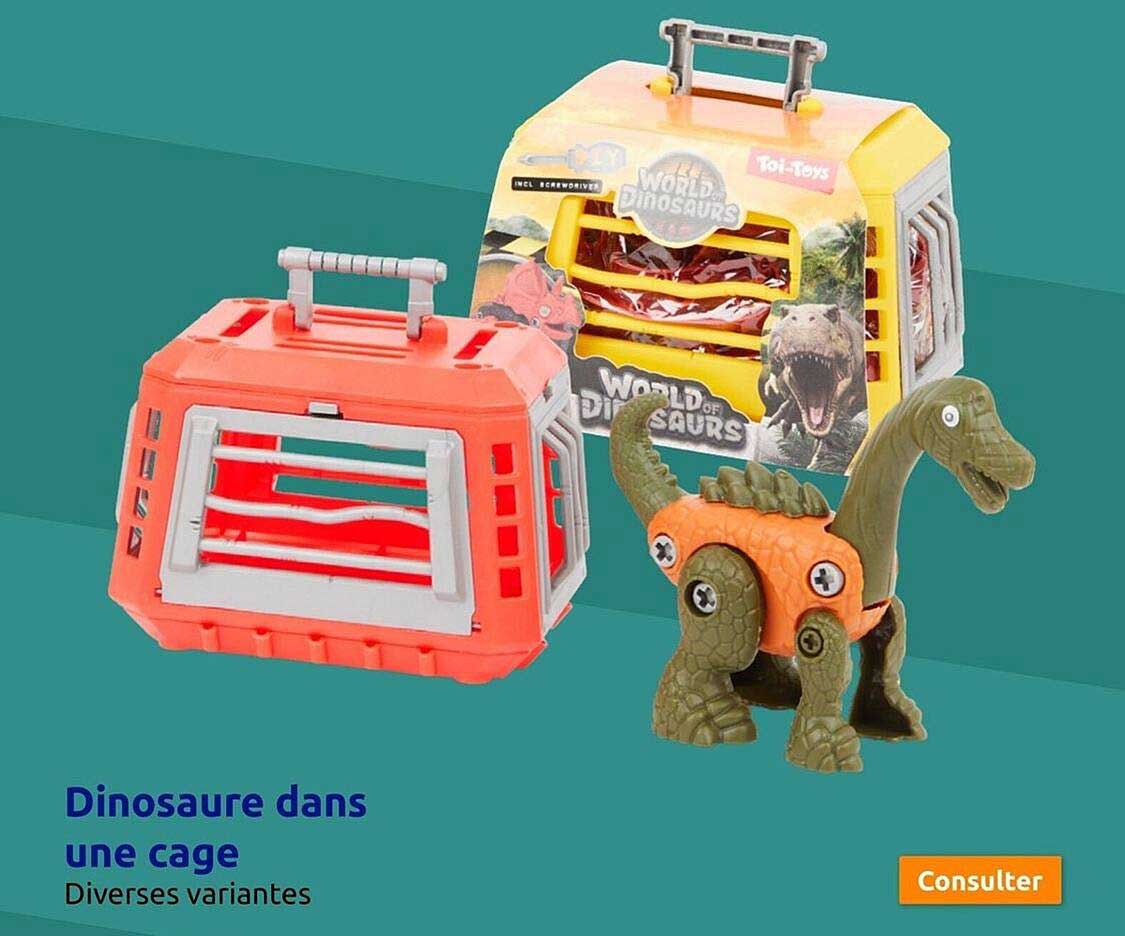 dinosaure dans une cage