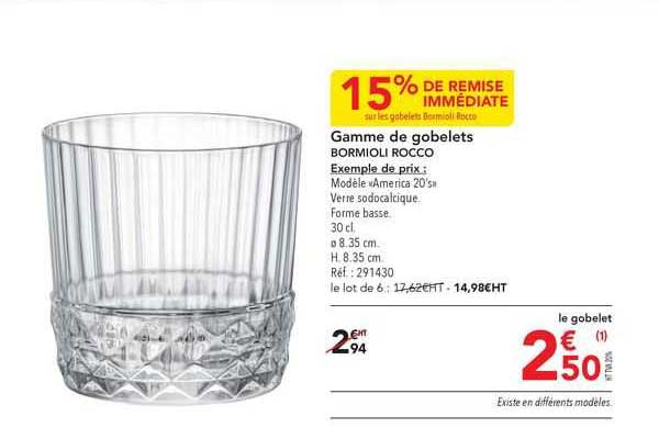 Gamme De Gobelets Bormioli Rocco