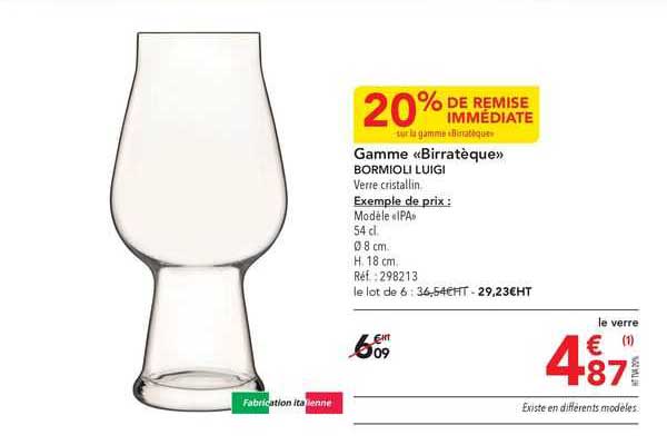 gamme «birratèque» bormioli luigi