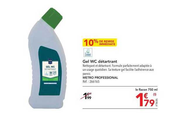 Gel Wc Détartrant Métro Professional