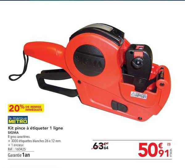 kit pince à étiqueter 1 ligne sigma