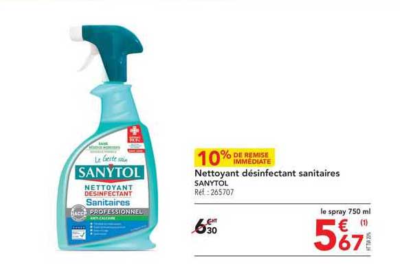 nettoyant désinfectant sanitaires sanytol