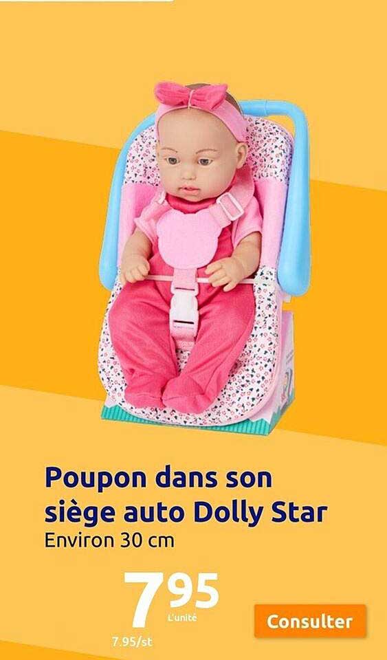 poupon dans son siège auto dolly star