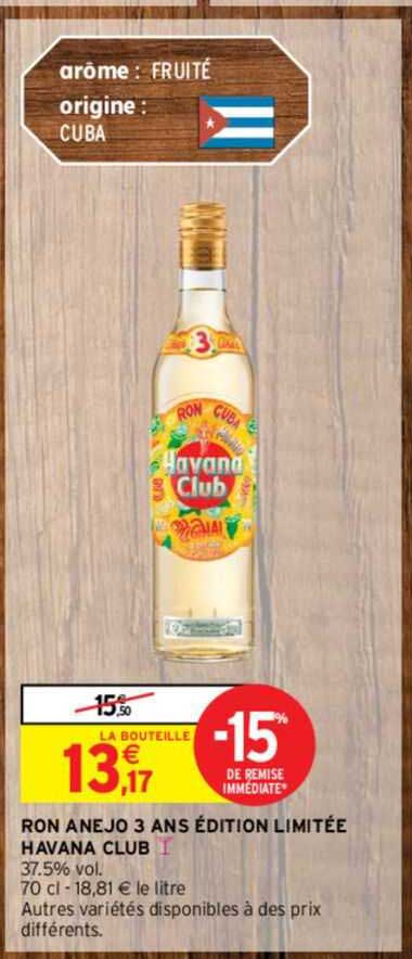 ron anejo 3 ans édition limitée havana club