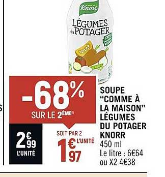 soupe "comme à la maison" légumes du potager knorr