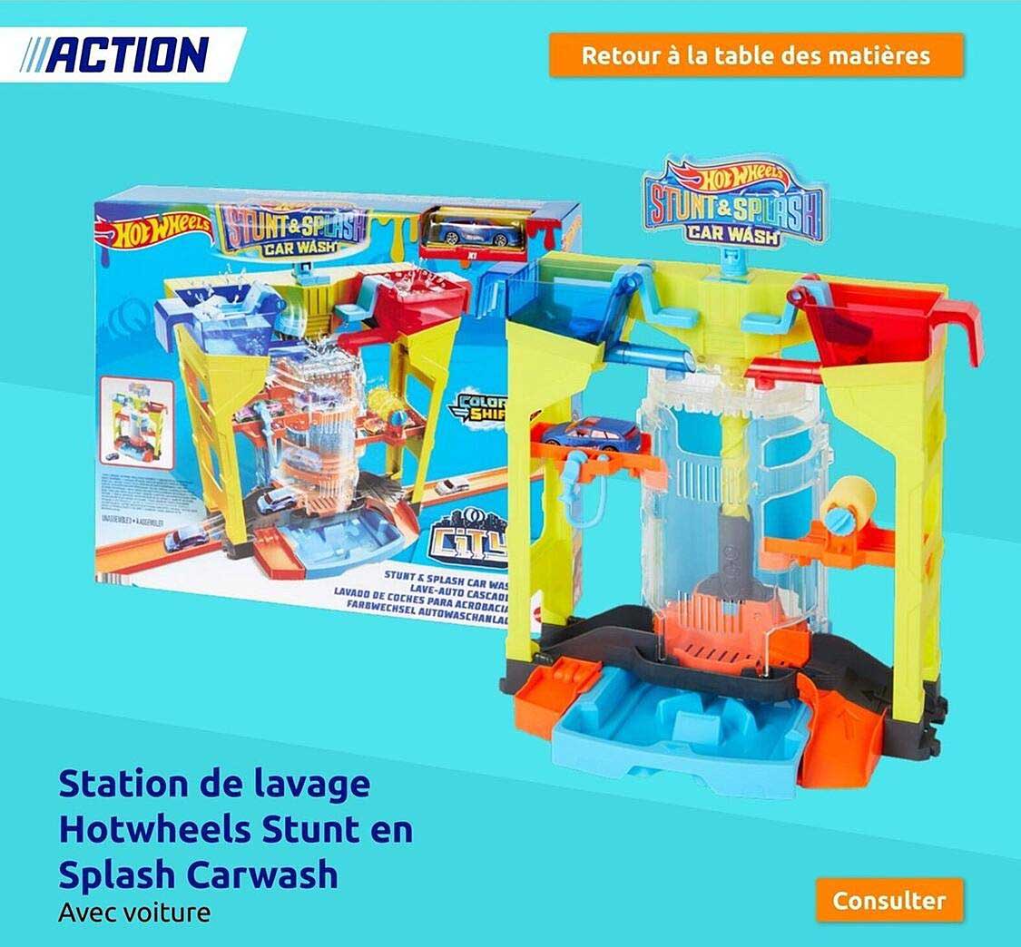station de lavage hot wheels stunt en splash carwash