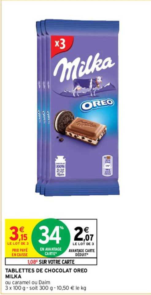 Tablettes De Chocolat Oreo Milka