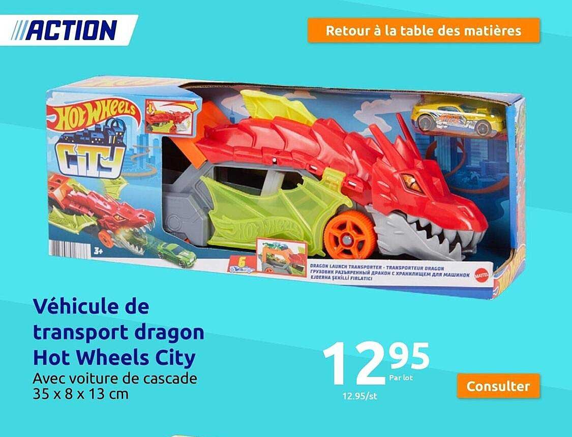 véhicule de transport dragon hot wheels city