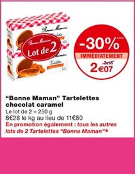 "bonne maman" tartelettes chocolat caramel