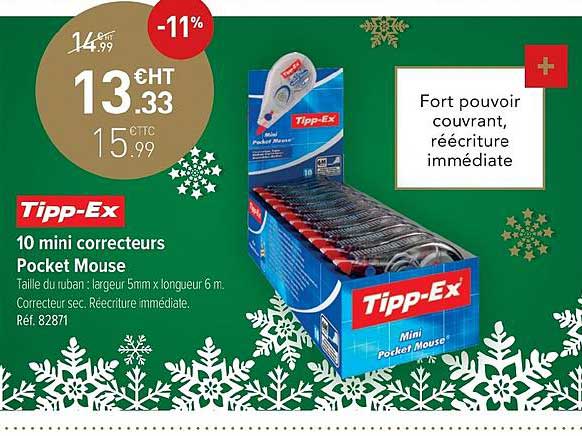 10 mini correcteurs pockets mouse tipp ex