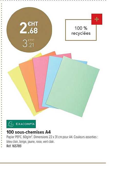 100 sous chemises a4