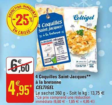 4 coquilles saint jacques à la bretonne celtigel