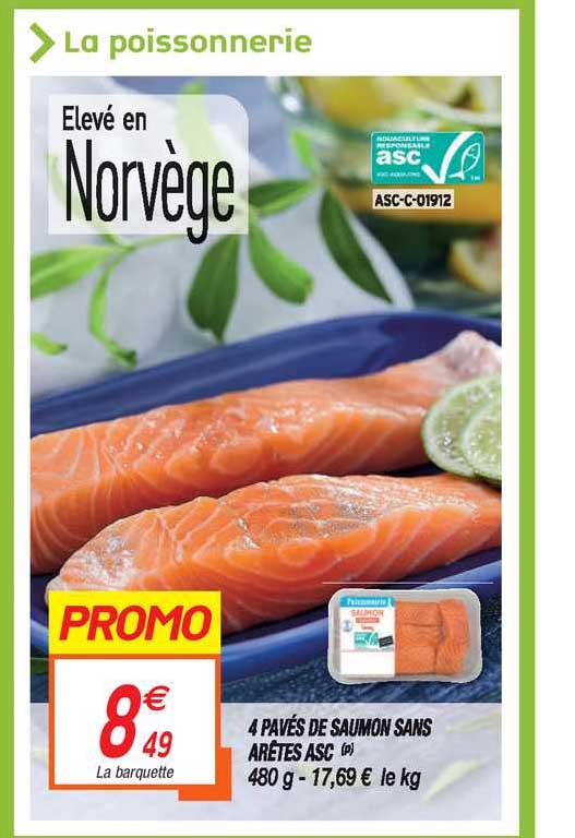 4 pavés de saumons sans arêtes asc