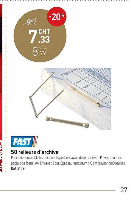 50 relieurs d'archive fast