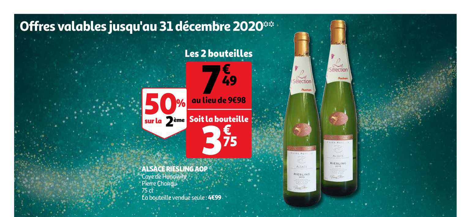 alsace riesling aop cave de hunawihr pierre chanau 50% sur la 2ème