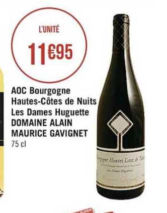aoc bourgogne hautes côtes de nuits les dames huguette domaine alain maurice gavignet
