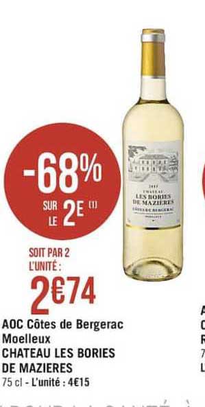 aoc côtes de bergerac moelleux château les bories de mazières