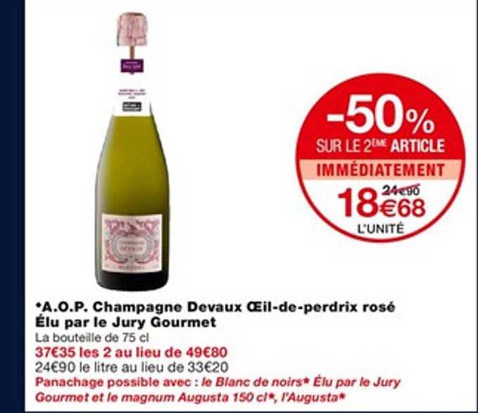 aop champagne devaux oeil de perdrix rosé élu par le jury gourmet