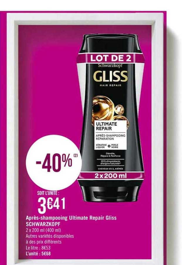 après-shampooing ultimate repair gliss schwarzkopf