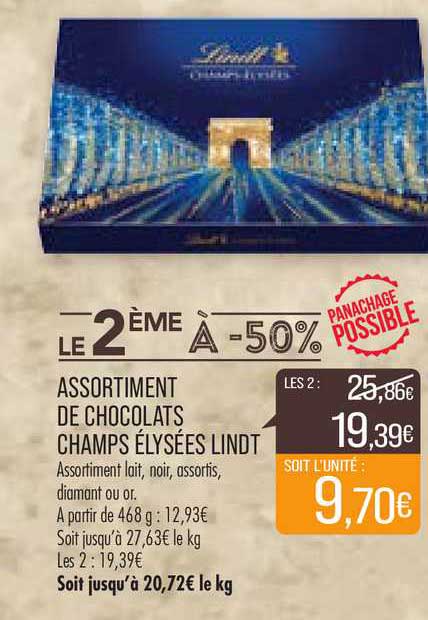 assortiment de chocolats champs-élysées lindt