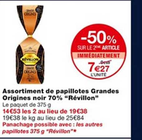 assortiment de papillotes grandes origines noir 70% "révillon"