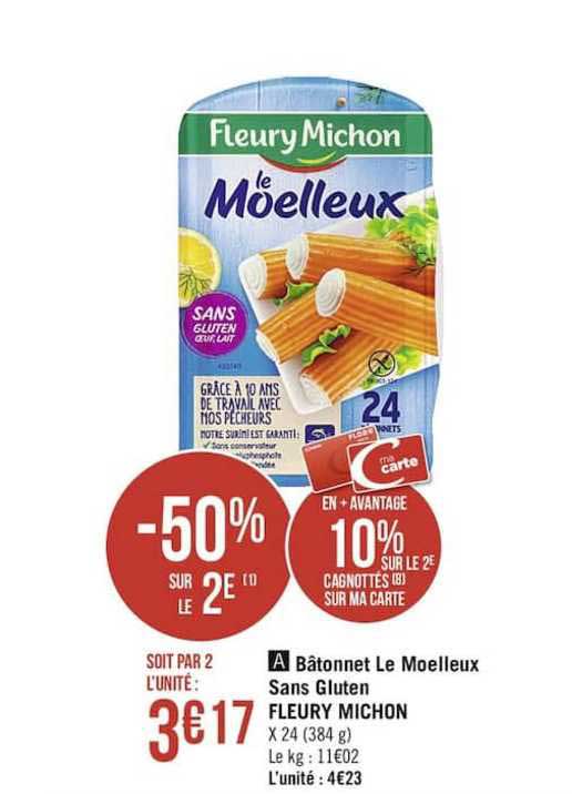 bâtonnet le moelleux sans gluten fleury michon