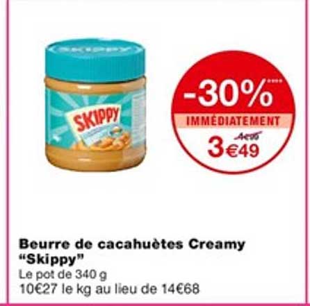 beurre de cacahuètes creamy "skippy"