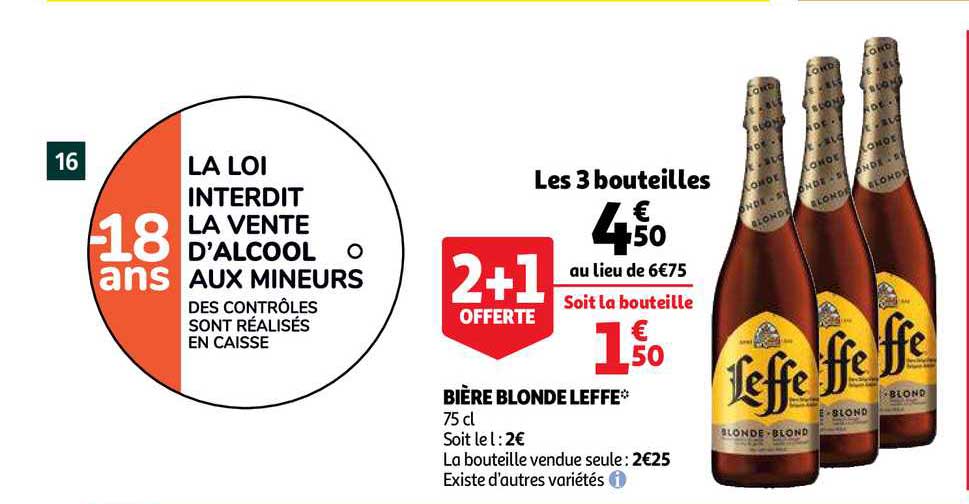 Bière Blonde Leffe 2+1 Offerte