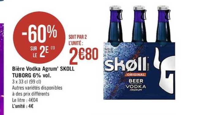 bière vodka agrum' skoll tuborg 6% vol.