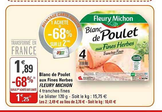 blanc de poulet aux fines herbes fleury michon