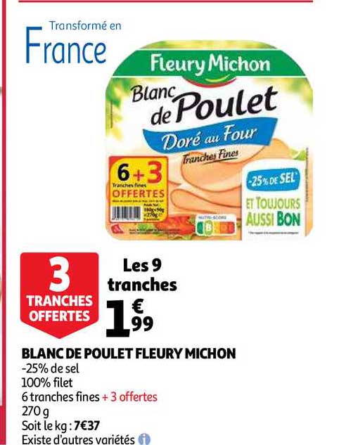 blanc de poulet fleury michon