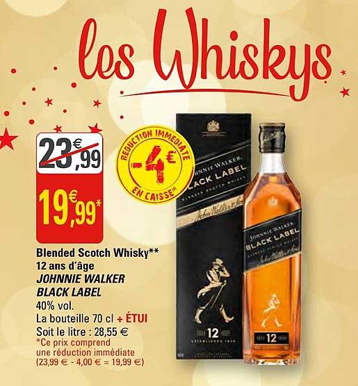 blended scotch whisky 12 ans d'âge johnnie walker black label
