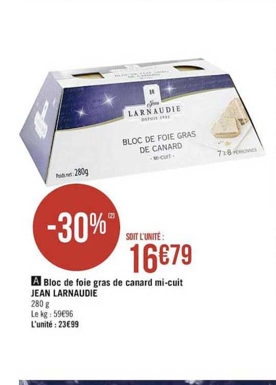 bloc de foie gras de canard mi-cuit jean larnaudie