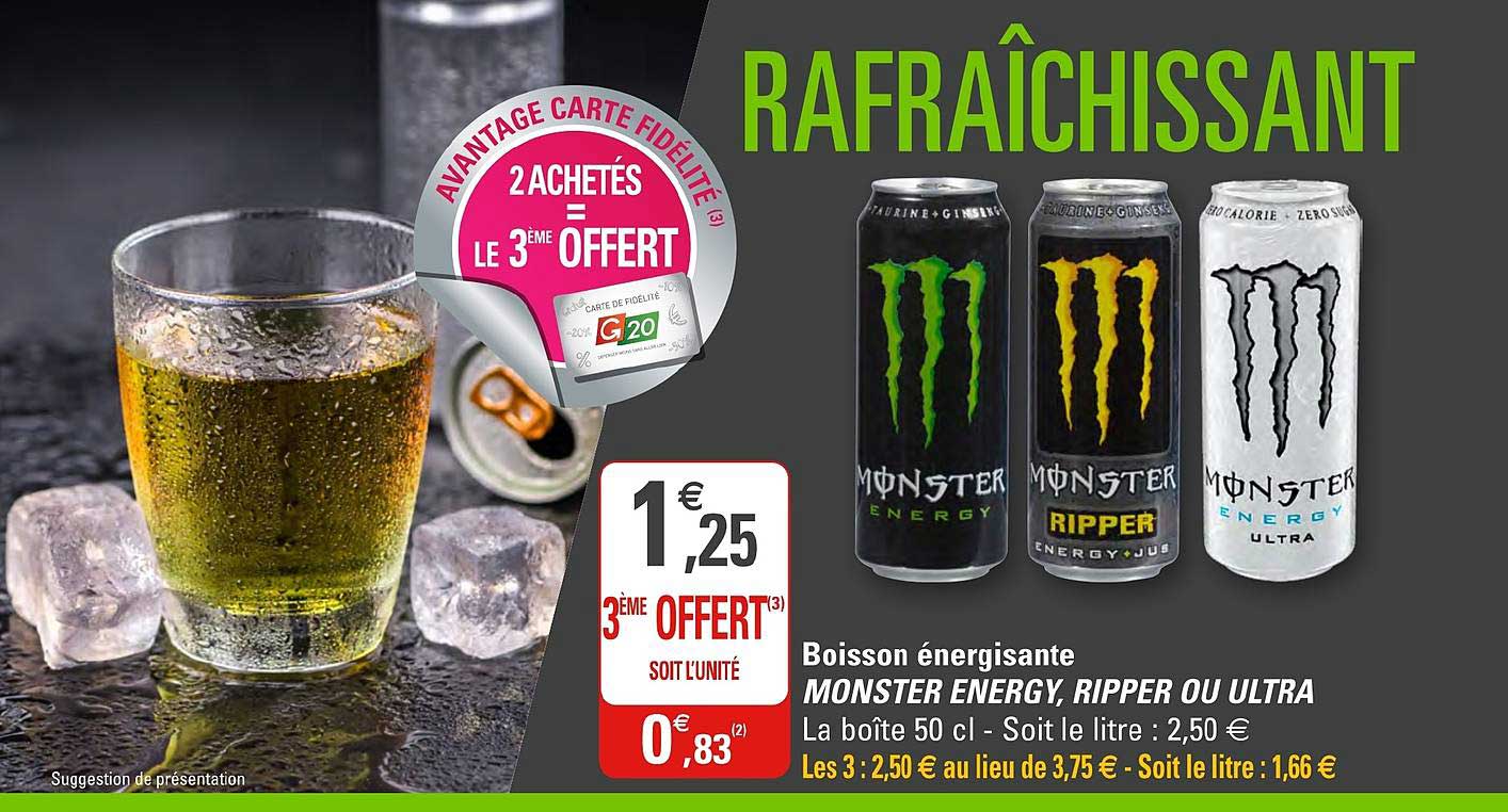 boisson énergisante monster energy ripper ou ultra