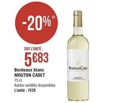 bordeaux blanc mouton cadet