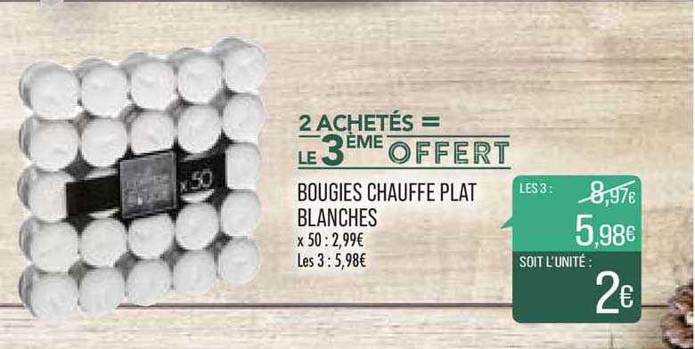 bougies chauffe plat blanches