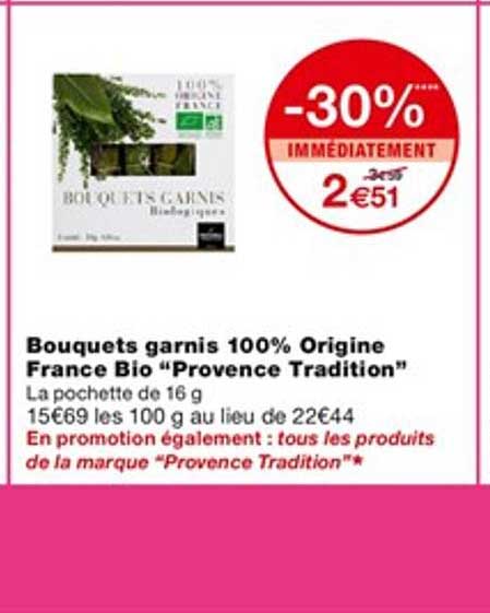bouquets garnis 100% origine france bio "provence tradition"