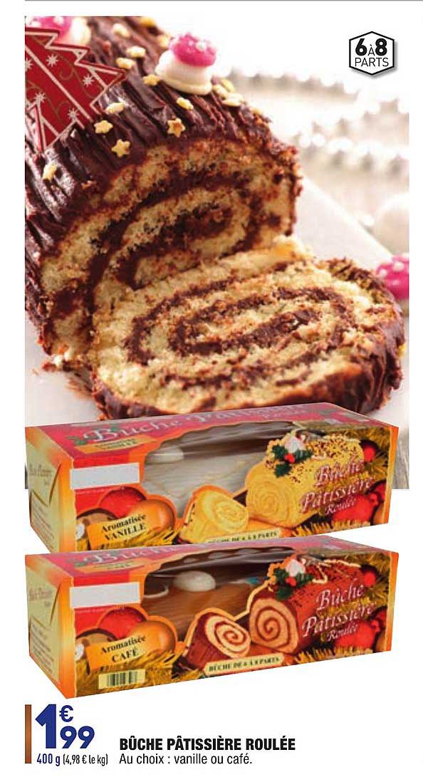 bûche pâtissière roulée