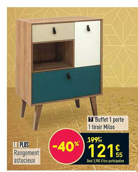 buffet 1 porte 1 tiroir milos